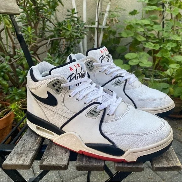 Nike Air Flight 89 'White Black' Sneakers Men's Size 9 Basketball DB5918-100 - Picture 6 of 15